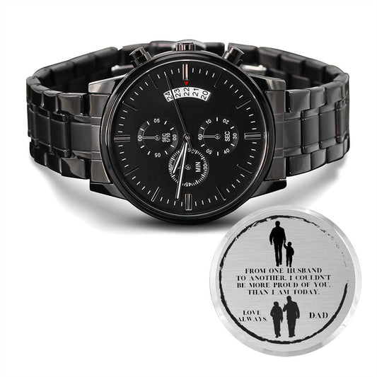 Groom - From One Husband  To Another - Black Chronograph Watch