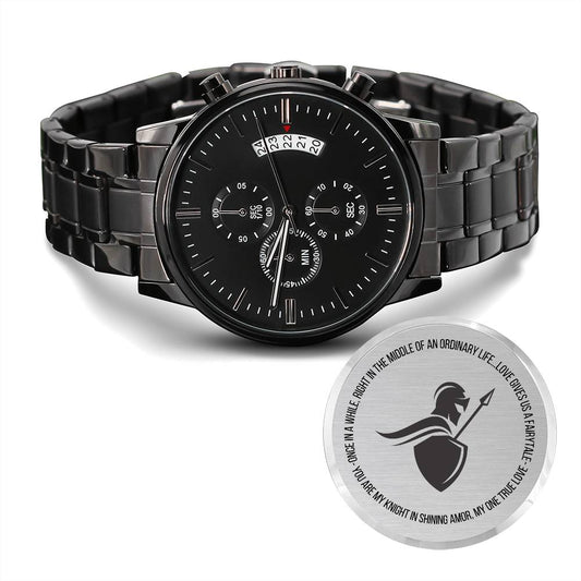 Groom - Love Gives Us A Fairytale - Black Chronograph Watch