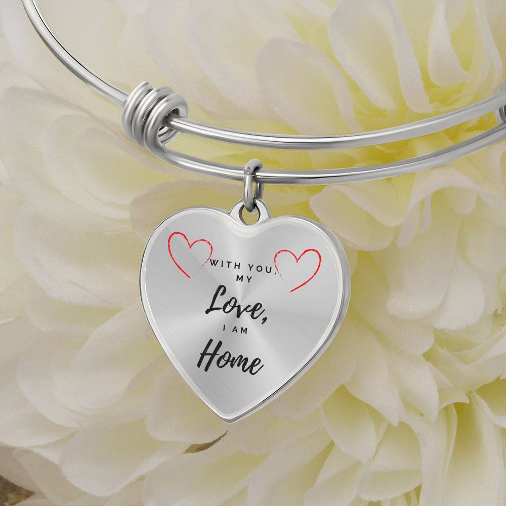 Keepsake - With You My Love I am Home - Bangle Heart Bracelet