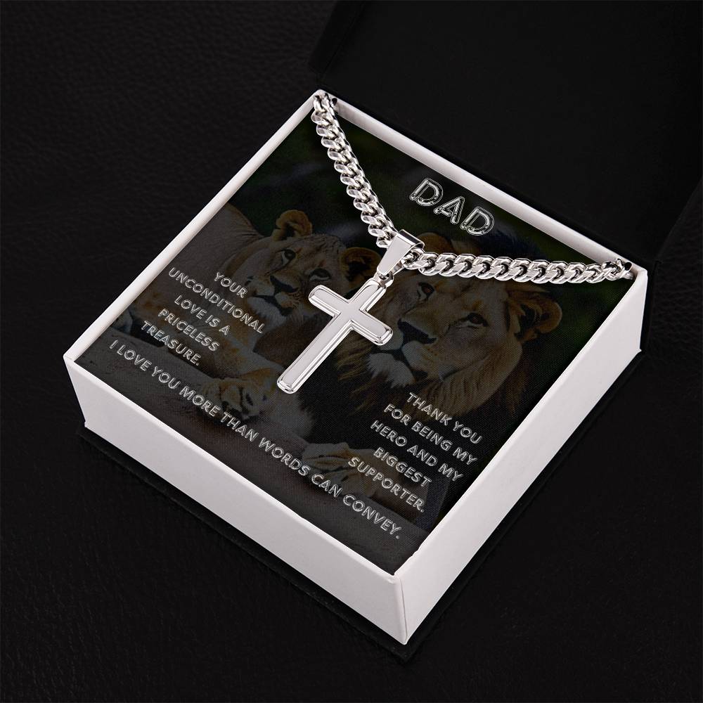 Dad - Unconditional Love - Cuban Link Cross