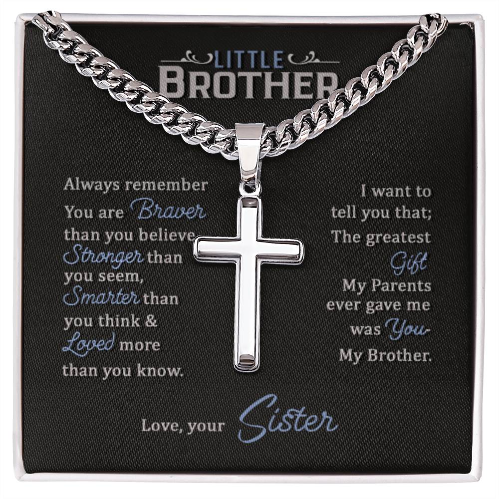 Brother - Always Remember - Cuban Link Cross