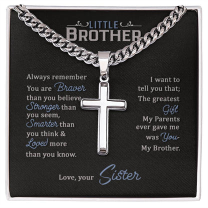 Brother - Always Remember - Cuban Link Cross