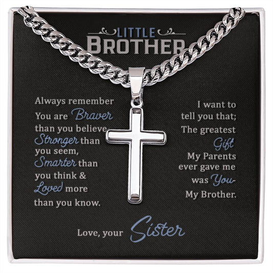 Brother - Always Remember - Cuban Link Cross