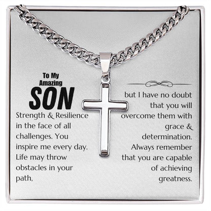 Son - Strength & Resilience - Cuban Link Cross