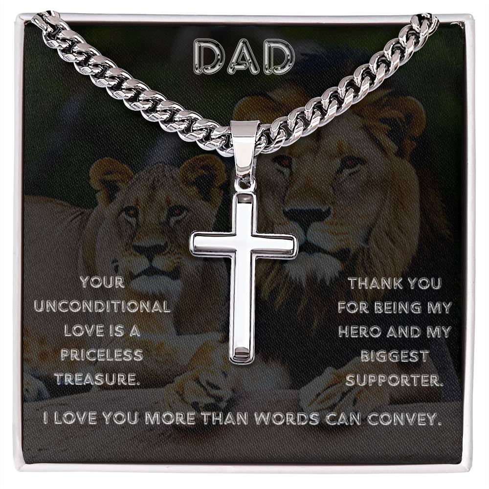 Dad - Unconditional Love - Cuban Link Cross