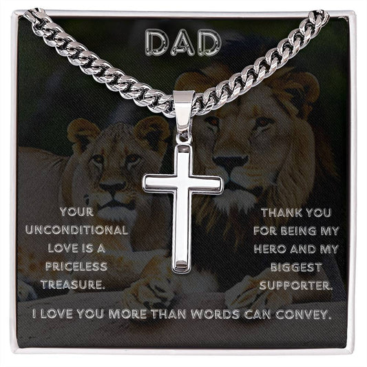 Dad - Unconditional Love - Cuban Link Cross