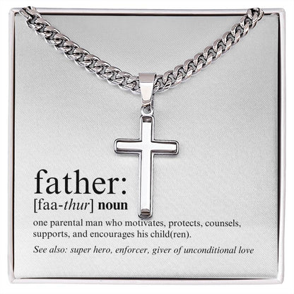 Dad - Father Definition - Cuban Link Cross - CE