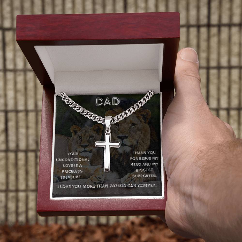 Dad - Unconditional Love - Cuban Link Cross