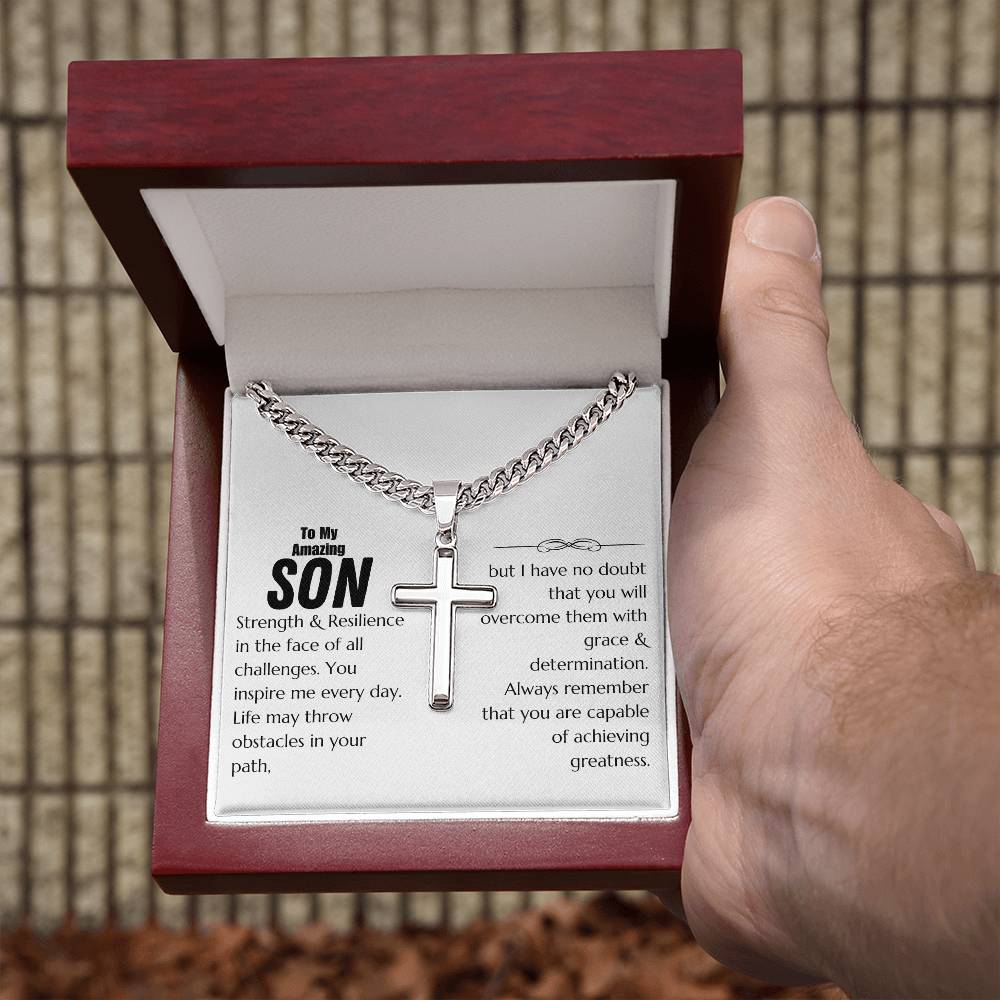 Son - Strength & Resilience - Cuban Link Cross