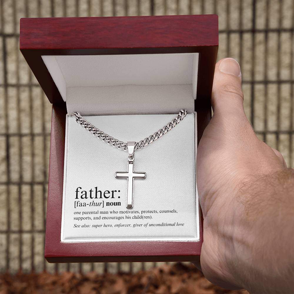 Dad - Father Definition - Cuban Link Cross - CE