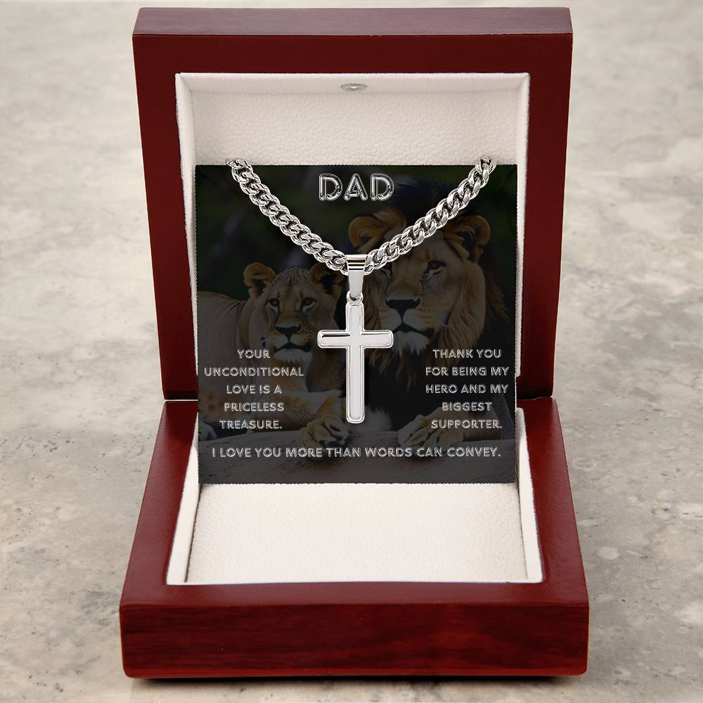 Dad - Unconditional Love - Cuban Link Cross