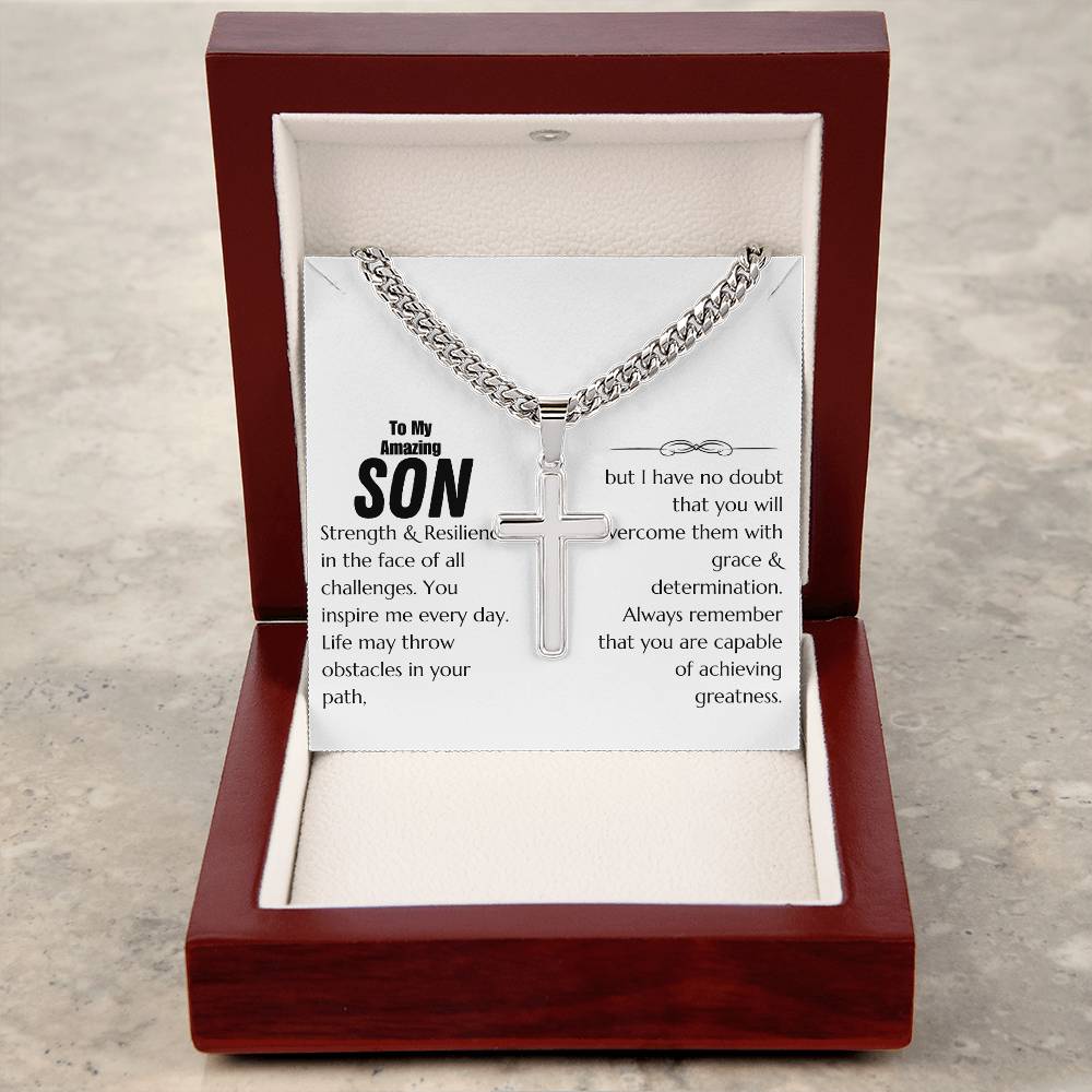 Son - Strength & Resilience - Cuban Link Cross