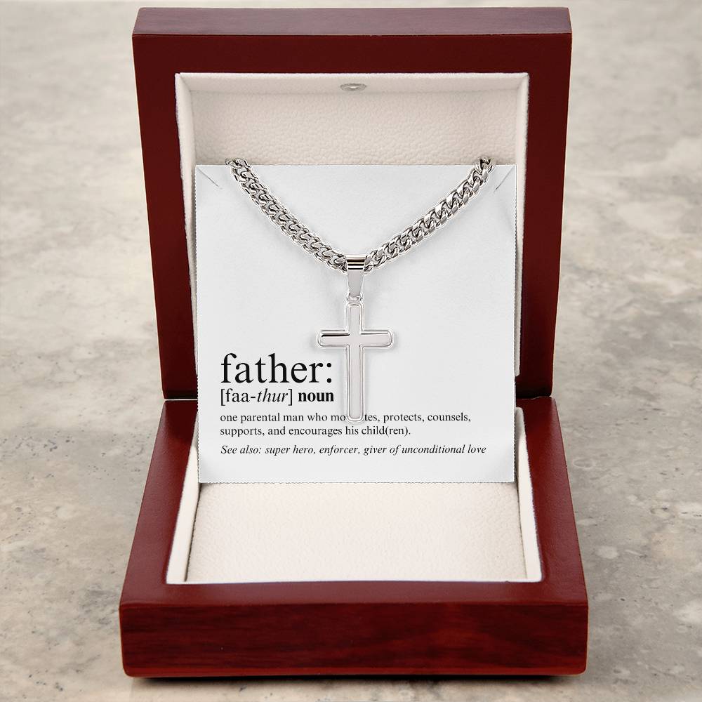 Dad - Father Definition - Cuban Link Cross - CE