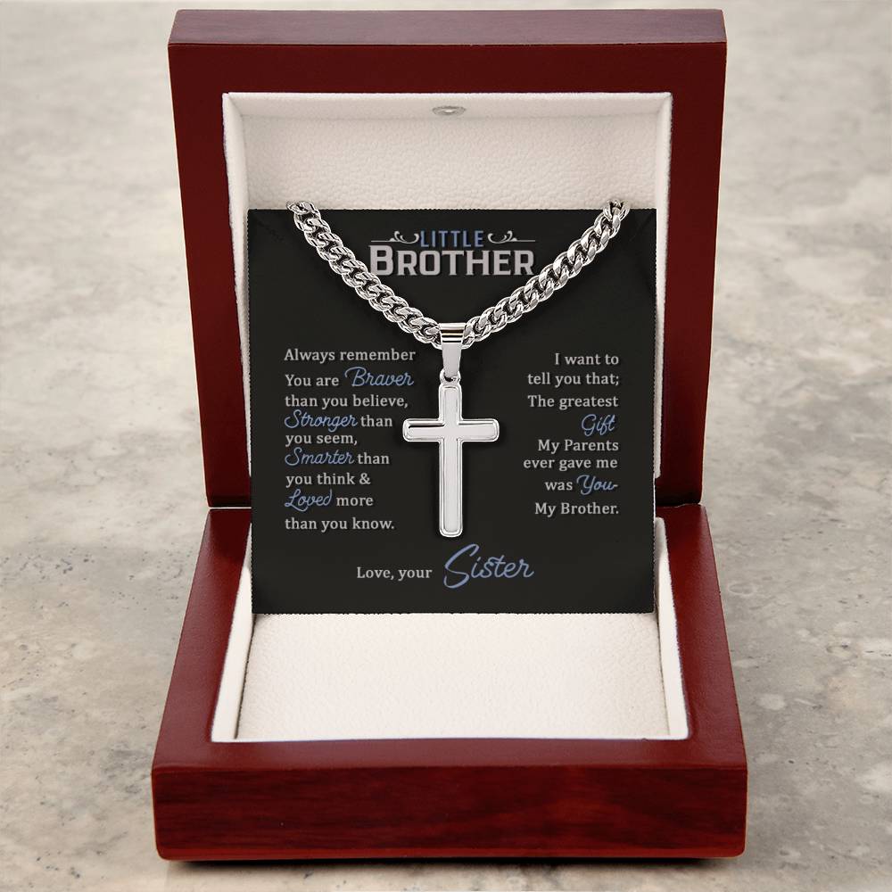 Brother - Always Remember - Cuban Link Cross