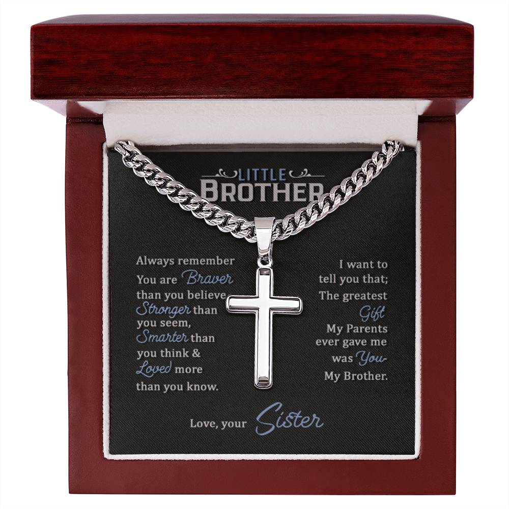 Brother - Always Remember - Cuban Link Cross