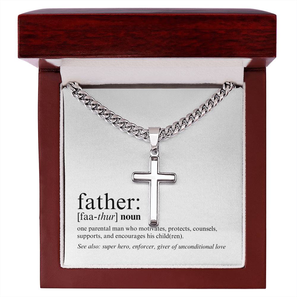 Dad - Father Definition - Cuban Link Cross - CE