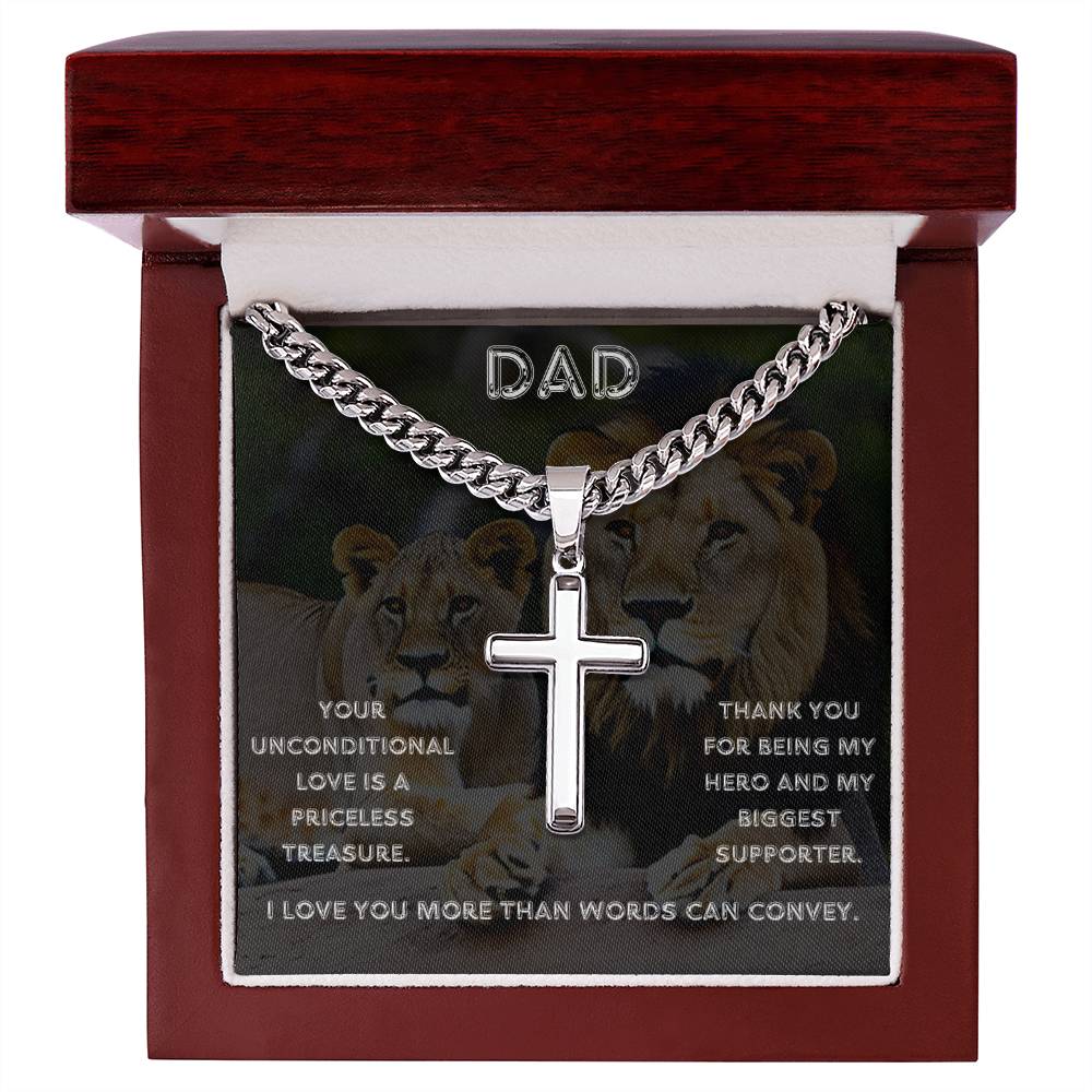 Dad - Unconditional Love - Cuban Link Cross