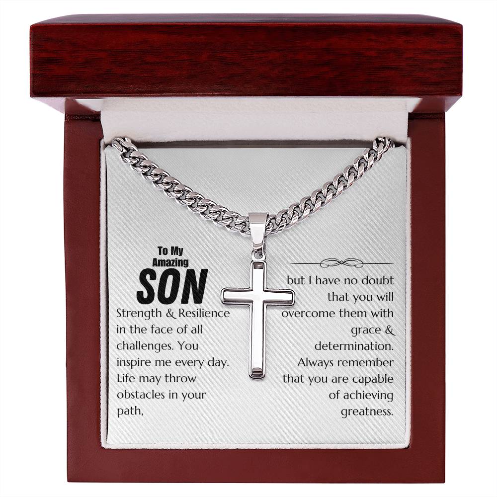 Son - Strength & Resilience - Cuban Link Cross