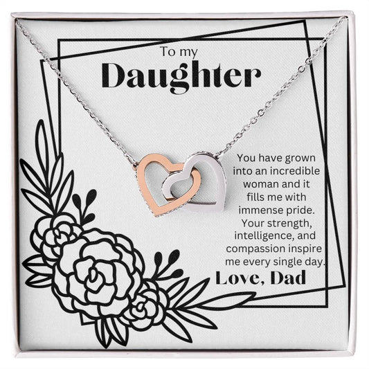 Daughter - An Incredible Woman - Interlocking Hearts