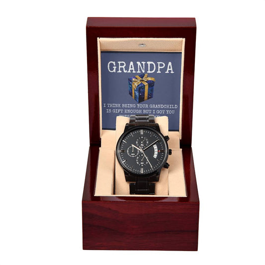 Grandpa - I Think Being Your Grandchild - Black Chronograph Watch