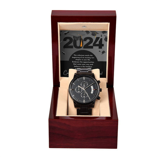 Graduation - Embrace The Opportunities - Black Chronograph Watch