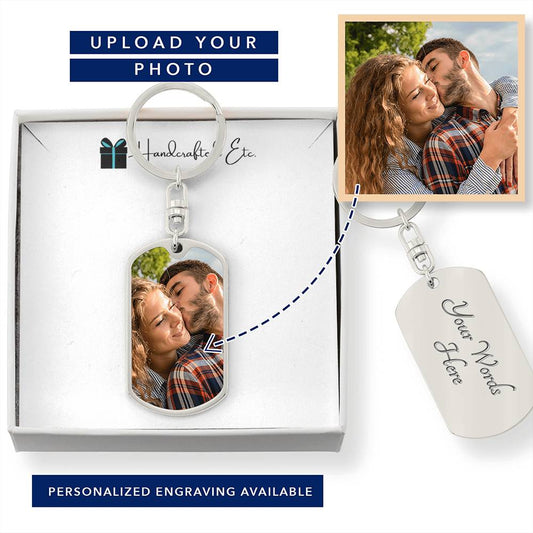 Keepsake - Personalized Photo Dog Tag Keychain