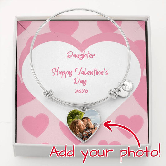 Happy Valentine's Day - Daughter Bangle Heart Bracelet